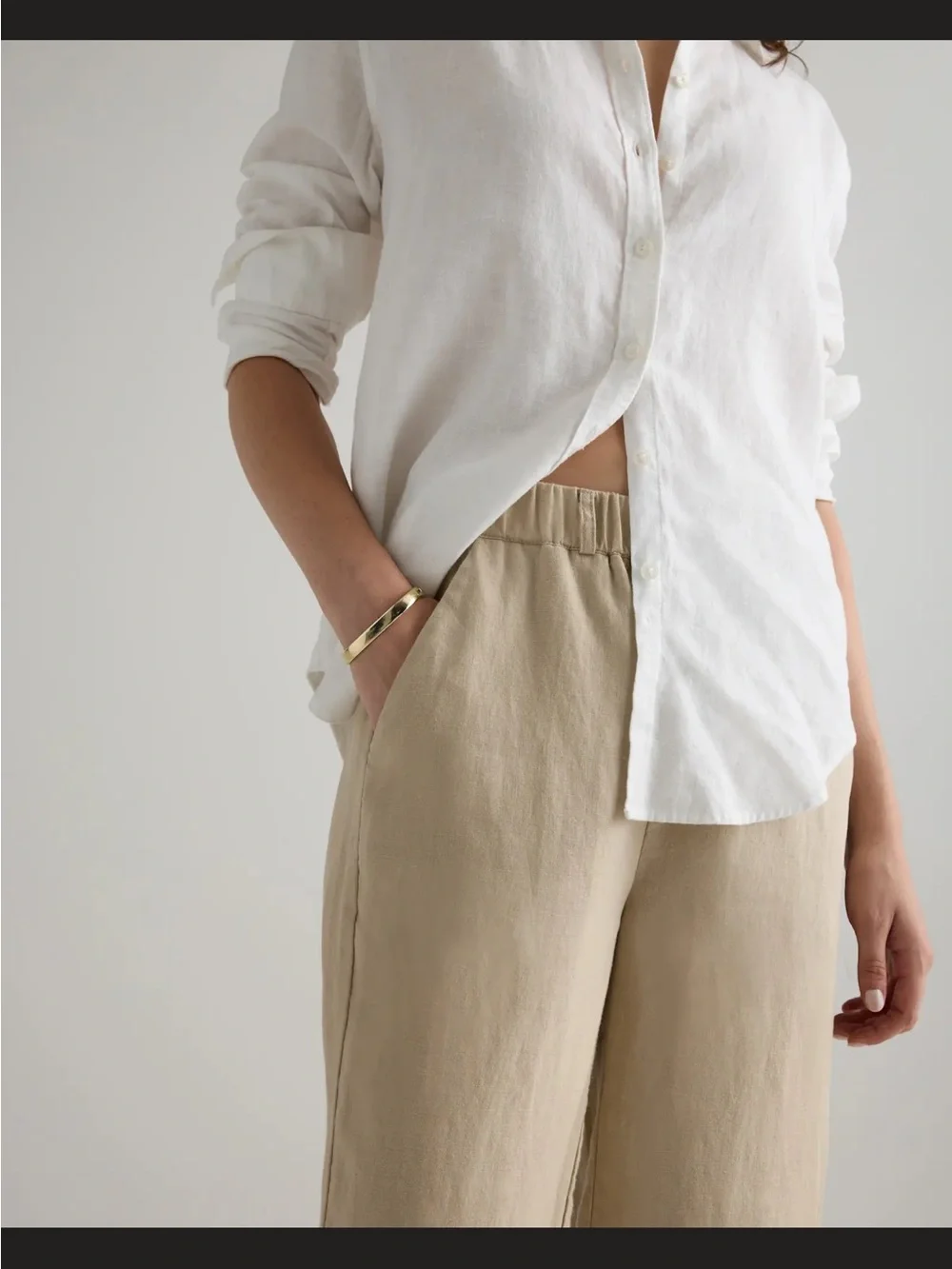 NWT Quince 100% European Linen Pants in Driftwood